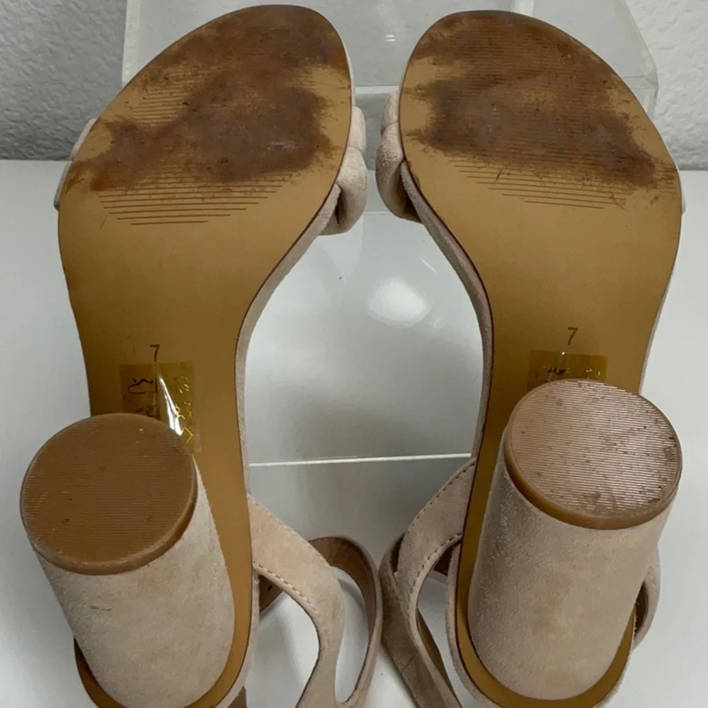 Madewell Rosalie Suede High Heel Sandal Sand Dune Size 7 - Picture 11 of 11